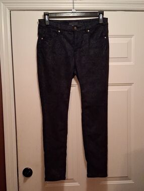 Women's Eric Black Patterned Skinny Pants